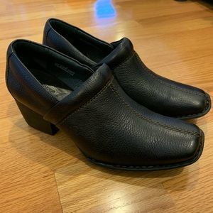 Born Black Leather Heels